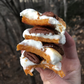 Stack of gluten-free Sweet Potato Marshmallow Bites