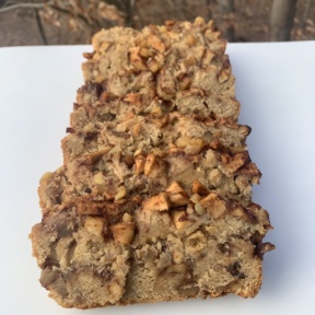 Gluten-free Apple Walnut Loaf with cinnamon apples