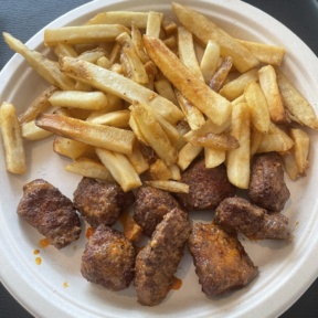 Gluten-free buffalo chicken nuggets and fries from Dora's Bakery and Bistro