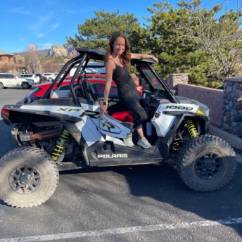 Jackie ATVing in Sedona