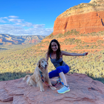 Jackie and Odie hiking in Sedona