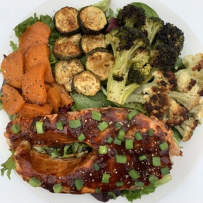 Gluten-free dairy-free Honey BBQ Glazed Salmon