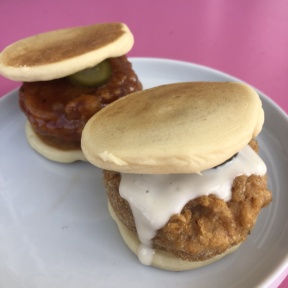 Gluten-free vegan fried chicken sliders from PAC Pastries