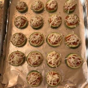 Zucchini Pizza Bites with mozzarella cheese