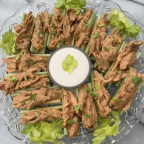 Gluten-free Buffalo Chicken Celery Boats