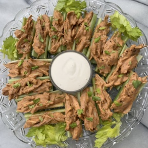 Ready to eat Buffalo Chicken Celery Boats