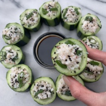 Gluten-free dairy-free Crab Cucumber Cups