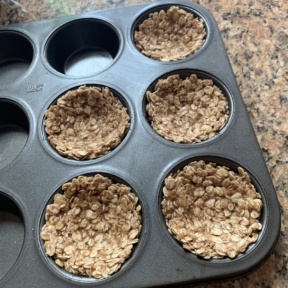 Prepping Banana Honey Oat Cups