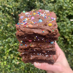 Stack of gluten-free Cosmic Brownies