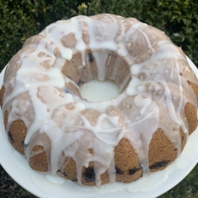 Gluten-free Blueberry Pound Cake with Lemon Glaze