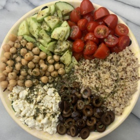 Making gluten-free Greek Quinoa Salad