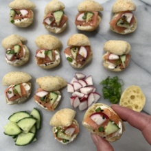 Gluten-free Lox and Everything Bagel Bites with Brazilian Cheese Bread