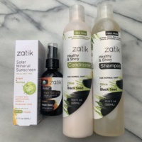 Gluten-free sunscreen, shampoo, and conditioner by Zatik Naturals