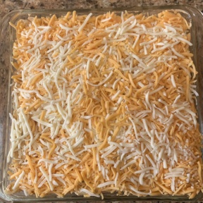 Lots of cheese in this Buffalo Chicken Pasta Bake