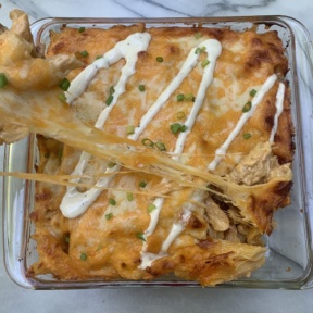 Extra cheesy Buffalo Chicken Pasta Bake