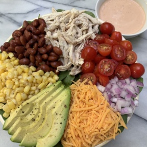 Gluten-free Chicken Taco Salad with Southwest Ranch Dressing