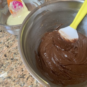 Making Cheesecake Marbled Brownies