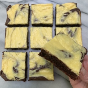 Gluten-free dairy-free Cheesecake Marbled Brownies