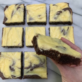 Gluten-free nut-free Cheesecake Marbled Brownies