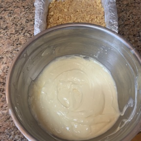 Making gluten-free Banana Pudding Cheesecake Bars