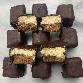 Gluten-free dairy-free Chocolate Dipped Cheesecake Bites