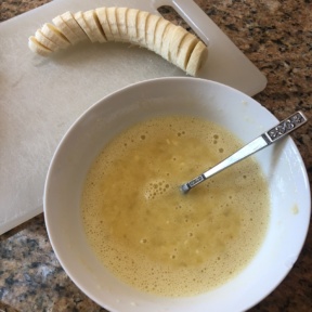 Making Mini Banana Stuffed Pancakes