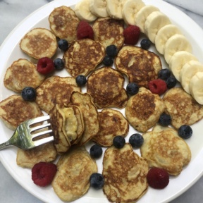 Gluten-free dairy-free Mini Banana Stuffed Pancakes