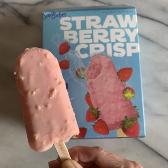 Gluten-free strawberry crisp sorbet bars by SorBabes