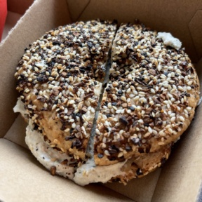 Gluten-free vegan everything bagel from Root2Rise NY