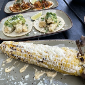 Gluten-free Mexican street corn and tacos from Rosa Mexicano