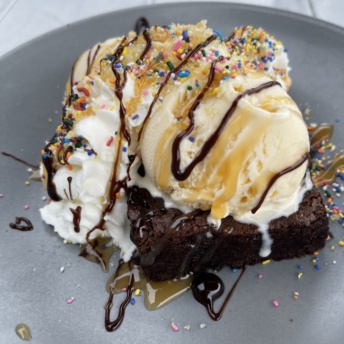Gluten-free brownie sundae from The Boathouse
