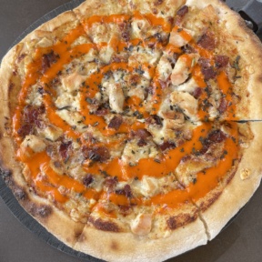 Gluten-free buffalo chicken pizza from Wicked Restaurant