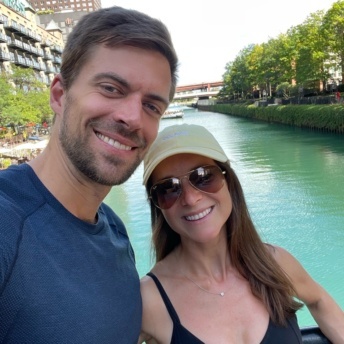 Jackie and Brendan at the Chicago Riverwalk!