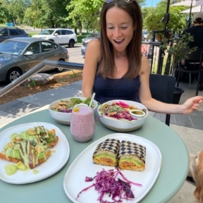 Jackie eating lunch at BRIM