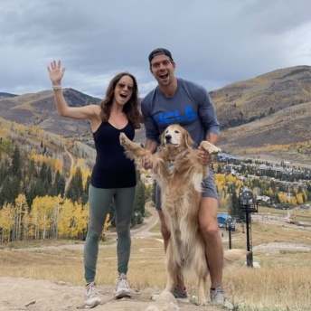 Jackie and Brendan hiking Vail Mountain