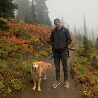 Brendan and Odie at Mount Rainier