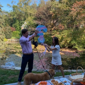Jackie and Brendan at Gluten-Free Gender Reveal Party in CT