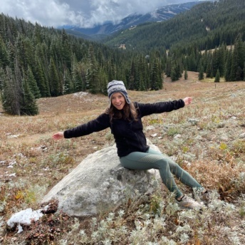 Jackie hiking in Big Sky