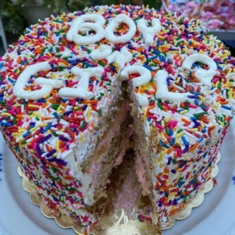 Boy or Girl gender reveal cake