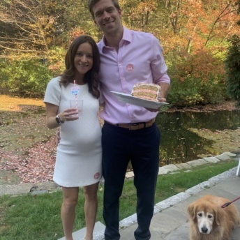 Jackie Brendan and Odie at Gluten-Free Gender Reveal Party