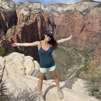 Jackie hiking Angels Landing at Zion