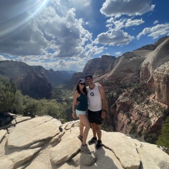Jackie and Brendan at Angels Landing in Zion