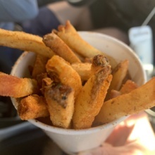 Gluten-free fries, cajun style, from Five Guys