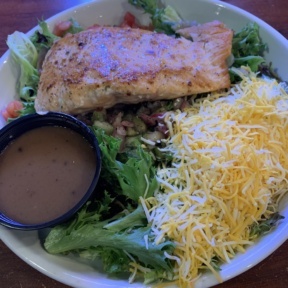 Gluten-free salmon salad from Shem Creek Crab House