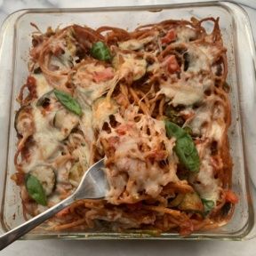 Cheesy Veggie Baked Spaghetti