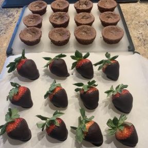 Making gluten-free Chocolate Strawberry Brownie Bowls