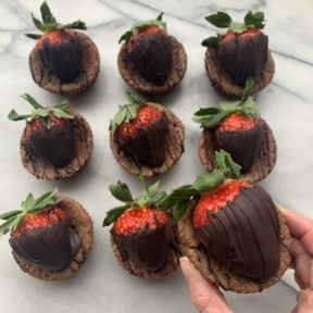 Gluten-free dairy-free Chocolate Strawberry Brownie Bowls