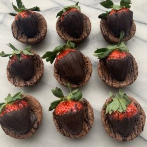 Chocolate Strawberry Brownie Bowls