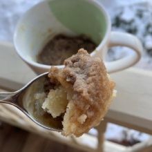 Delicious gluten-free Coffee Cake Mug Cake