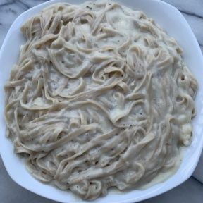 Making gluten-free Fettuccine Alfredo